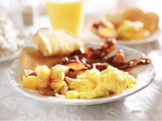 Complimentary breakfast set up